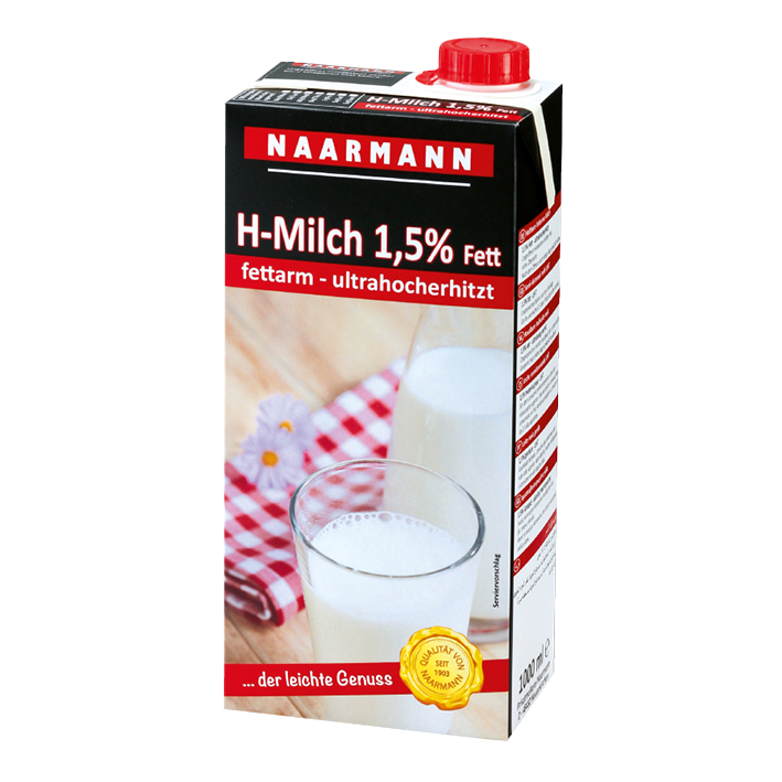 Naarmann fettarme H-Milch, 1,5% Fett