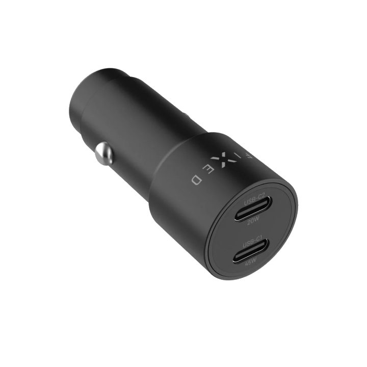 Auto-Ladegerät Fixed, 65W, 3A, 2 x USB-C, Schwarz