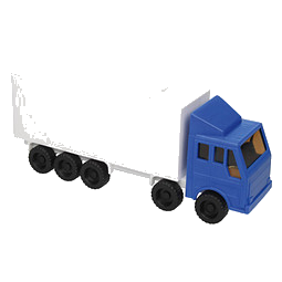 Zettelbox mit Stifteköcher LKW, blau/weiß