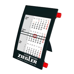 2-Jahres-Tischkalender 2027/2028, schwarz/rot