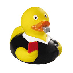 Schnabels® Bade-Ente Schiedsrichter, gelb/schwarz