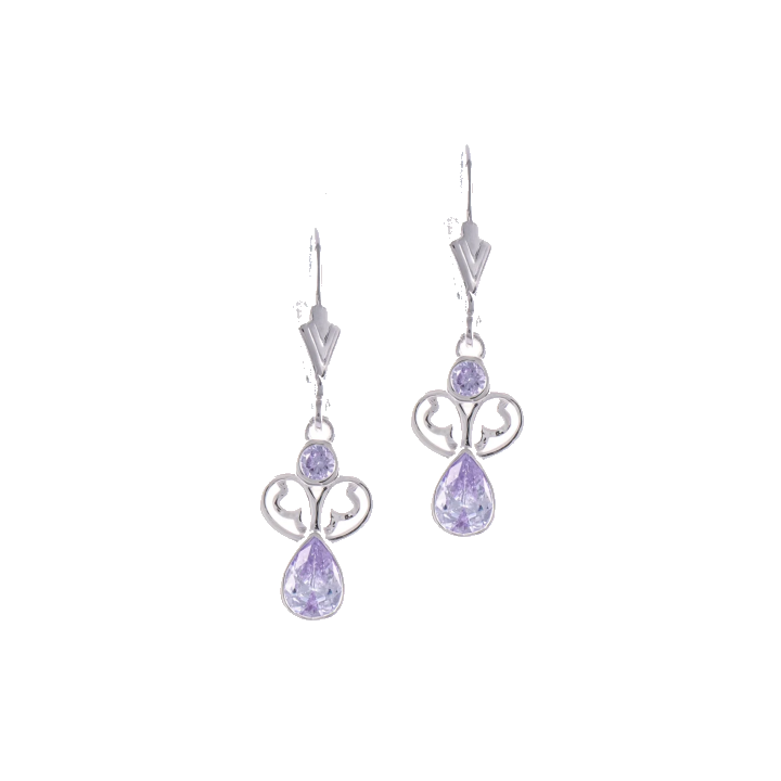 Ohrringe 925 Silber Zirkonia flieder
