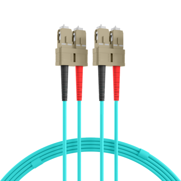 Glasfaser Patchkabel Duplex Patchkabel SC-SC OM3, 3m LSZH 3mm aqua - 1 VPE = 10 St�ck
