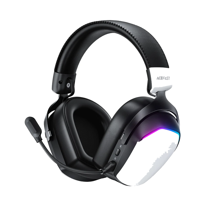 Acefast H11 Wireless Gaming Kopfhörer, RGB, BT / Wi-Fi / Kabelgebunden, Weiß