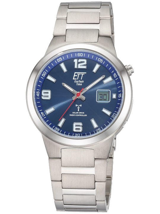 ETT Funkuhr EGT-11709-32M, Armbanduhr, Herrenuhr, Solar, Titan, analog, digital