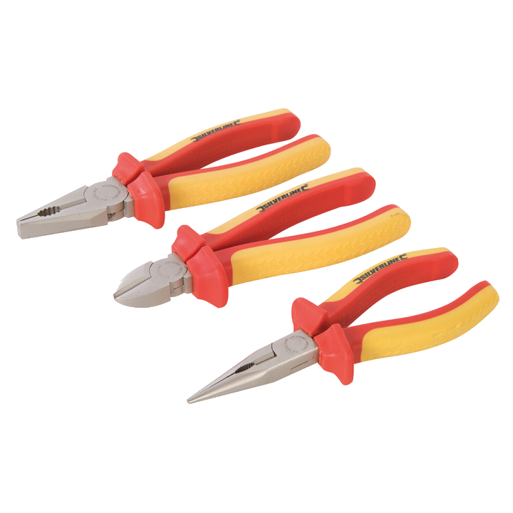 Profi VDE Zangen Set 3-tlg. Spitzzange Seitenschneider Kombizange
