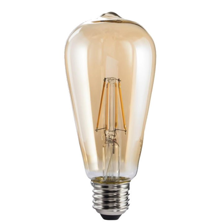 LED-Filament, E27, 685lm ersetzt 53W, Vintagelampe, dimmbar, Amber Warmweiß (00112876)