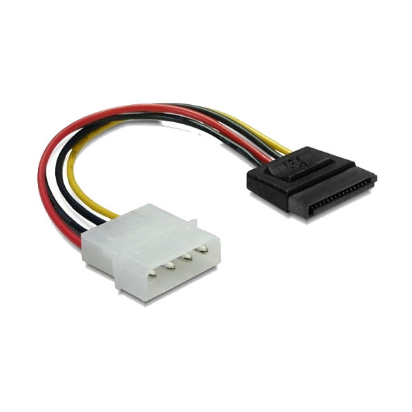 DELOCK Stromkabel SATA 15Pin -> Molex 4Pin Bu/St 0.13m