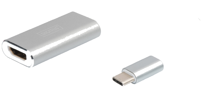 Digitus USB Type-C 4K HDMI Grafik-Adapter 20cm Kabellänge Aluminium Gehäuse, Chipset: AG9310