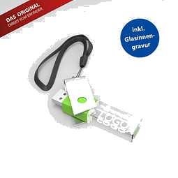 USB-Stick TURN 3D inkl. Gravur, 4 GB, grün