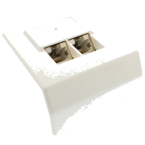 InLine® Cat.5e Anschlussdose, AP 2x RJ45 Buchse, RAL 9010, weiß