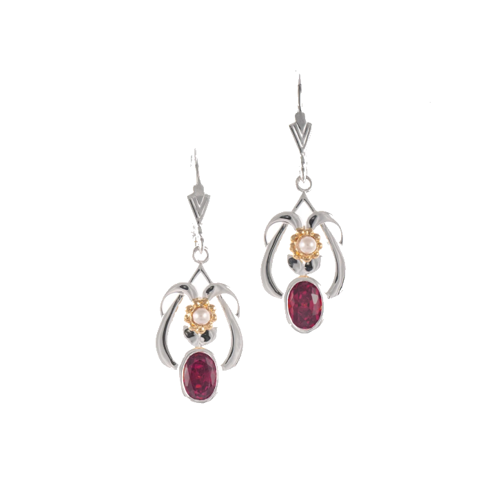 Ohrringe 925 Silber teilvergoldet Zirkonia beere Perle