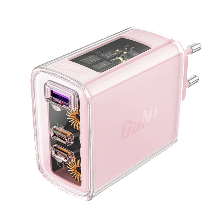 Netzladegerät Acefast A45 Exploration, 65W, 3.25A, 1 x USB-A - 2 x USB-C, Rosa