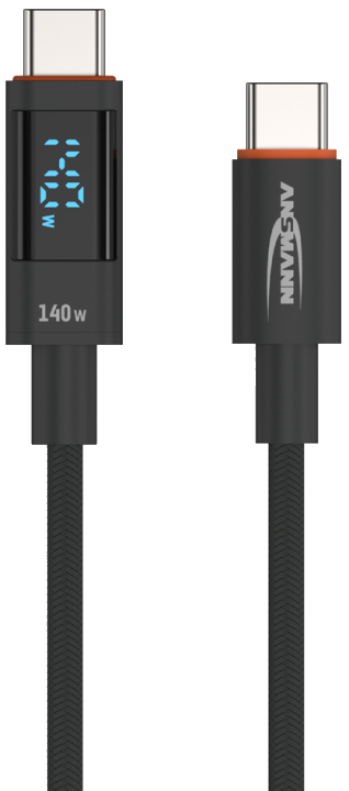 ANSMANN AG Ladekabel 120 cm USB Typ C mit bis zu 140 W Leistung USB-Kabel