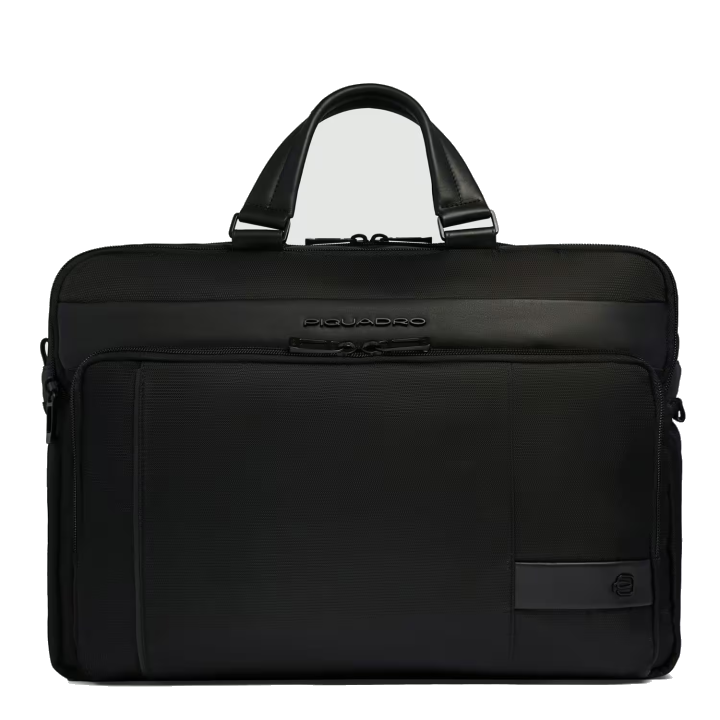 Piquadro W129 Leder-Laptoptasche 15,6" Schwarz