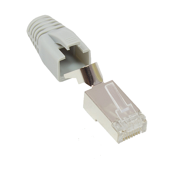 Good Connections RJ45 Netzwerkstecker gesch. Cat.6A grau