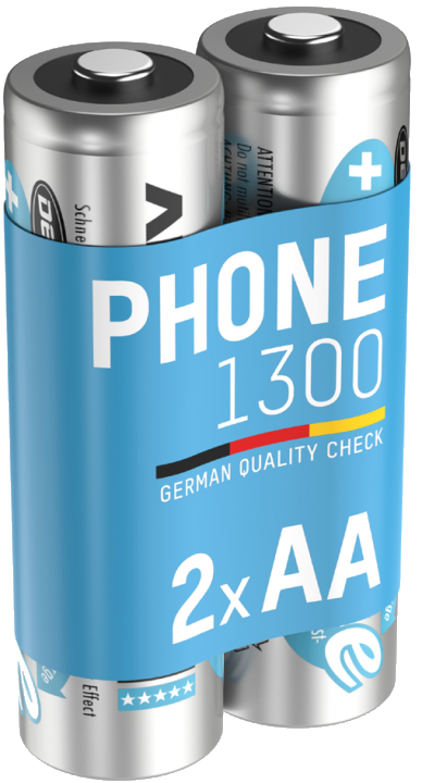 ANSMANN Dect NiMH Akku, Mignon AA, 1.300 mAh, 2er Blister