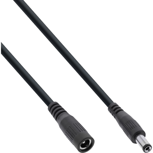 InLine® DC Verlängerungskabel, 5,5 x 2,1 mm, AWG 18, schwarz, 3 m