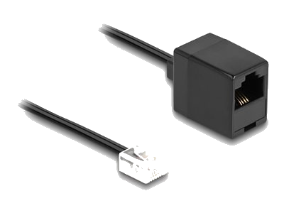 DELOCK Telefonkabel RJ11 Stecker zu RJ45 Buchse schwarz 1 m
