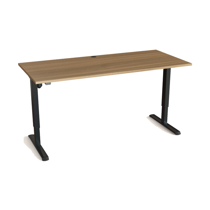 Rechteck-Schreibtisch, höhenverstellbar, T-Fuß, Höhe 68 – 118 cm, RAL 9004 Signalschwarz