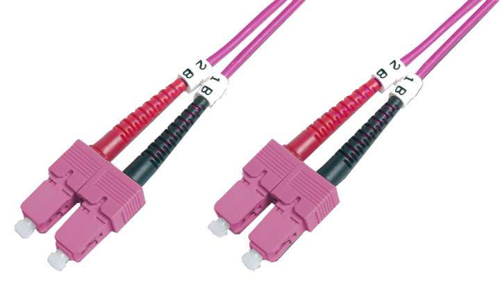 DIGITUS LWL Patchkabel, SC-Duplex - SC-Duplex, OM4, 2,0 m