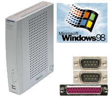 MINI COMPUTER PC 1Ghz WINDOWS 98 40GB FESTPLATTE RS-232 SERIEL LPT PARALLEL TC50
