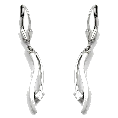 Ohrringe Brisur Zirkonia 9Kt Weißgold