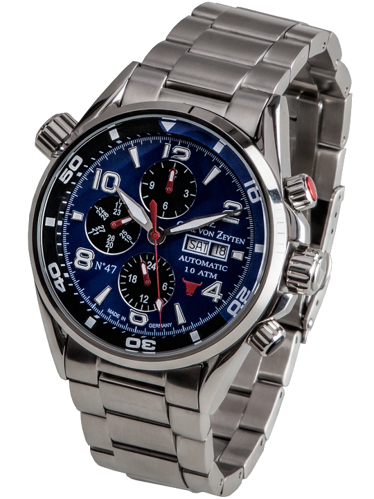 Carl von Zeyten CVZ0047BLMS No. 47 - Herrenuhr 45mm 10ATM