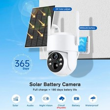 4MP Solar Überwachungskamera Aussen Akku WiFi IP KAMERA + Solarpanel AUßEN FUNK