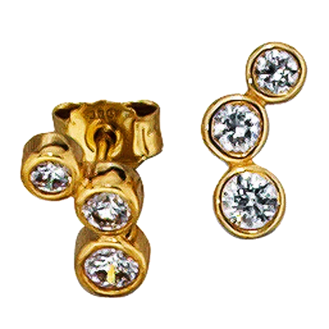 Ohrstecker 333 Gold Gelbgold 6 Zirkonia Ohrringe Goldohrstecker