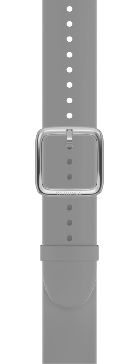 Premium Silicon writsband grey, silver buckle, 18mm