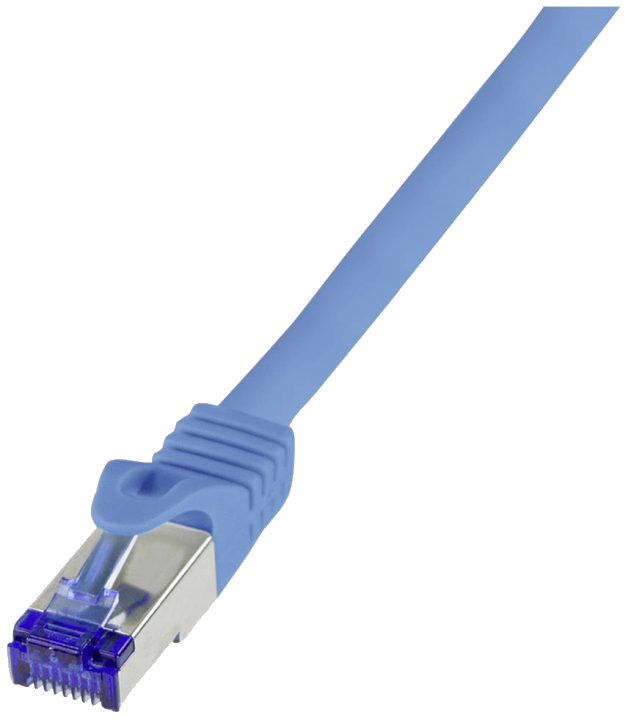 Logilink Patchkabel Ultraflex, Cat.6A, S/FTP, blau, 0,25 m