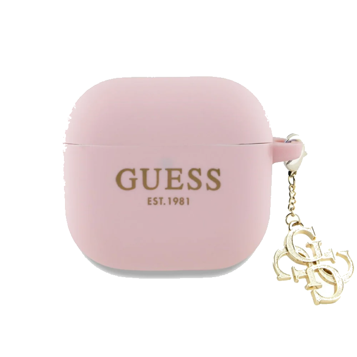 Guess W/4G Charm Hülle für Apple AirPods 4, Rosa