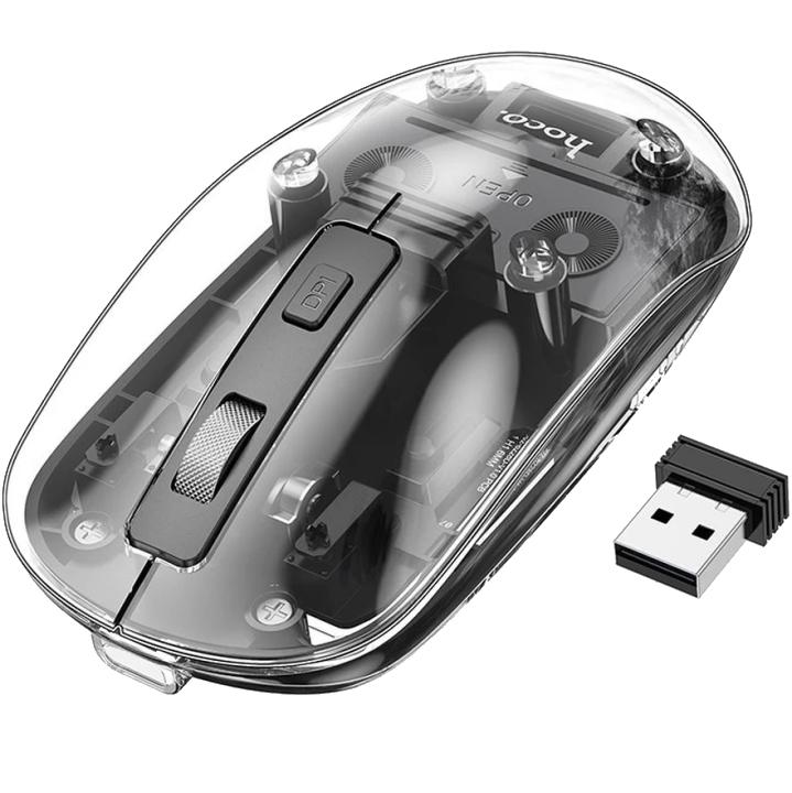 Drahtlose Maus HOCO GM29, 1600DPI, BT / Wi-Fi, Schwarz