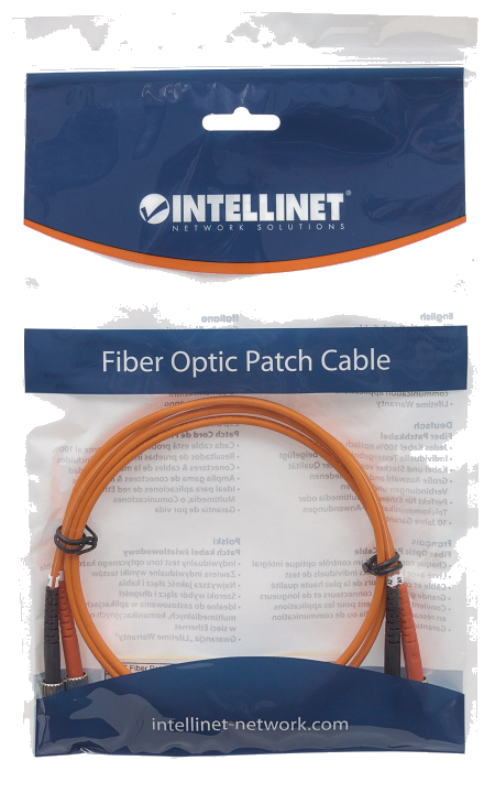 INTELLINET LWL Anschlusskabel ST/ST 1m Multimode OM1 orange