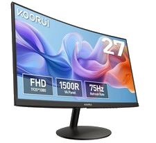 KOORUI Curved Monitor 27 Zoll Full HD VA 75Hz 3000:1 1500R Computer 27N5CA