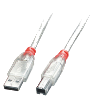 Lindy 41751 USB Kabel USB 2.0 0,5 m USB A USB B Transparent