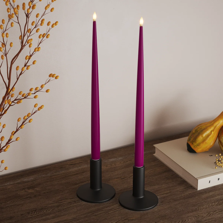 LED Kerzenlicht Mit Lack, 2 Stück 38 cm, Violett