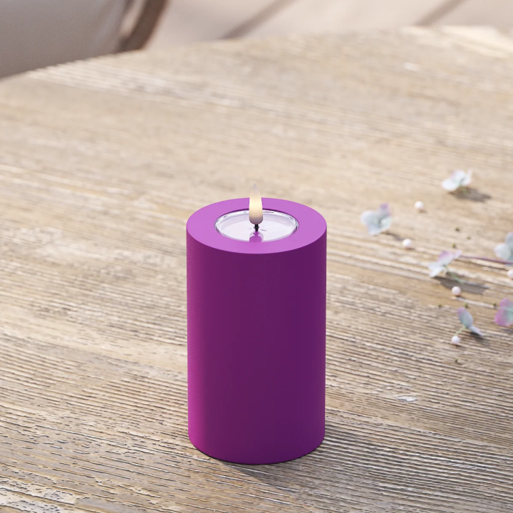 LED-Blockkerzen für den Außenbereich Ø 7,5 x 12,5 cm Violett