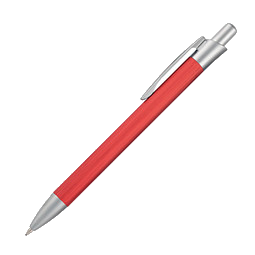 PENKO® Metall-Kugelschreiber Brushed, blaue Mine, rot
