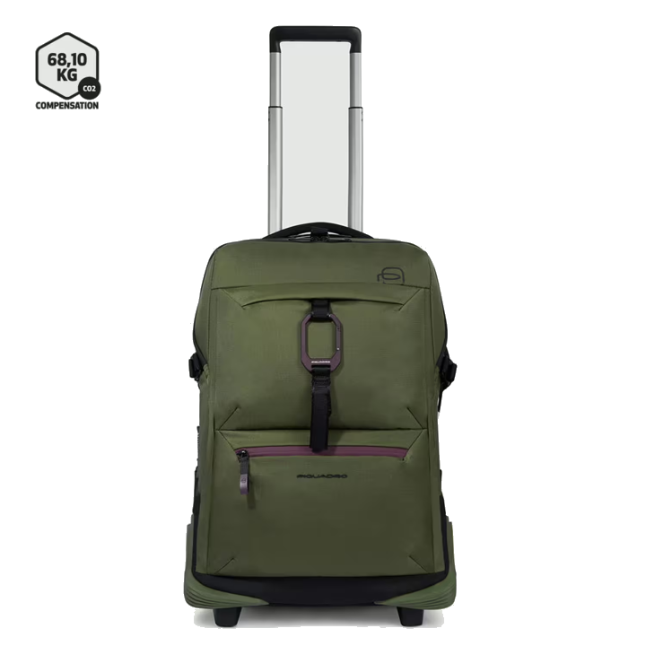 Piquadro Corner 2.0 Handgepäck 2-Rollen Koffer mit Laptopfach 17,3" Salbeigrün