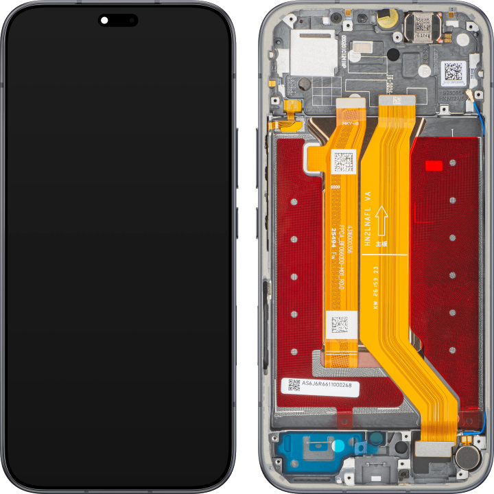 Touchscreen-Display Honor 600e / 600 Lite, mit Rahmen, Schwarz (Velvet Black), Service Pack 0235ASUL
