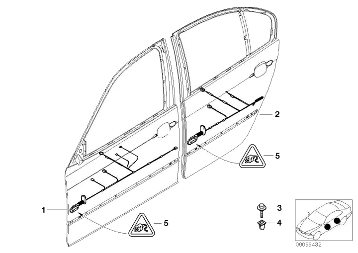 BMW Kabelsatz Beifahrerseite E46 61126913098 - Bildposition 01