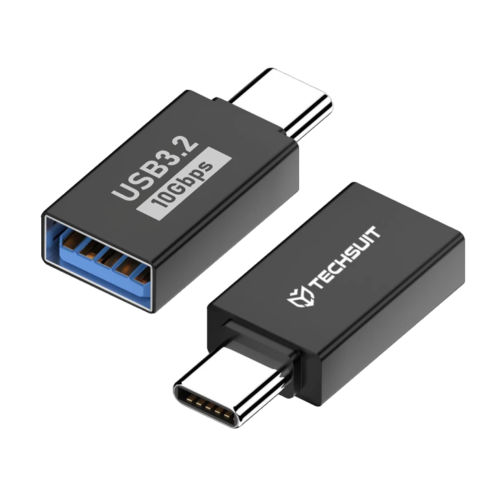 OTG Adapter USB-C - USB-A Techsuit A14 AluCoreX, Schwarz