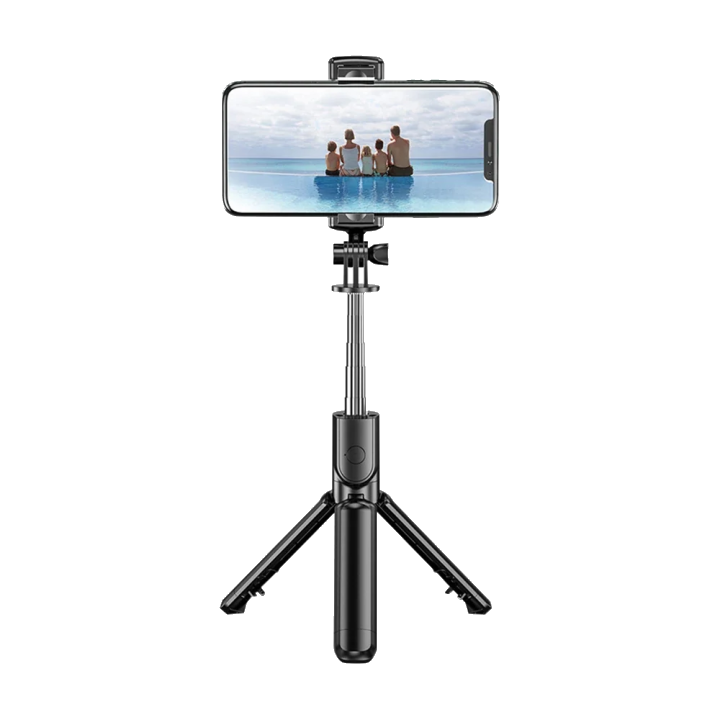 Selfie Stick Bluetooth Techsuit S03, Universal, Schwarz