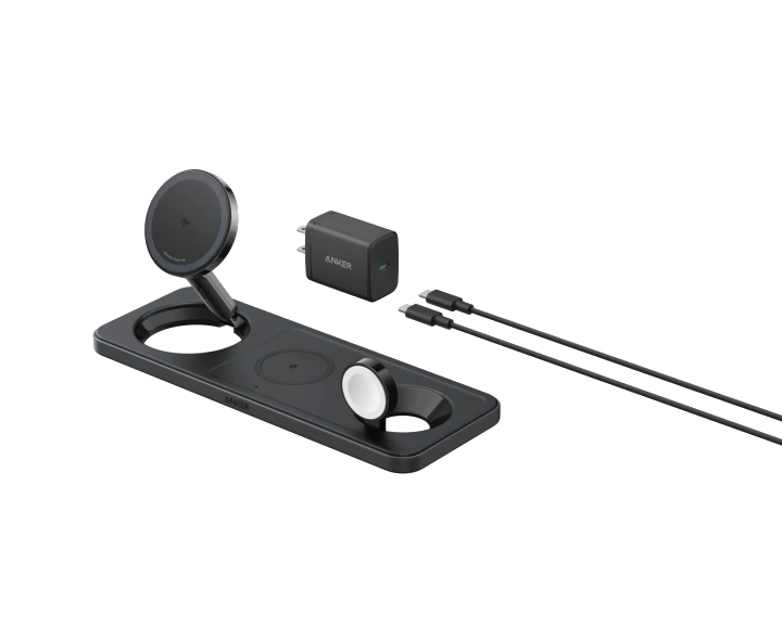 Anker MagGo 3in1 Wireless Netzladegerät, 15W, 1.67A, Schwarz B25M1311