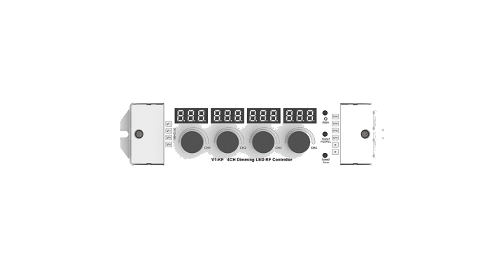V1-KF 4-Kanal LED-Dimmer – 12–48 V DC, je 4 A, manuelle Drehregler für Einzelkanalsteuerung