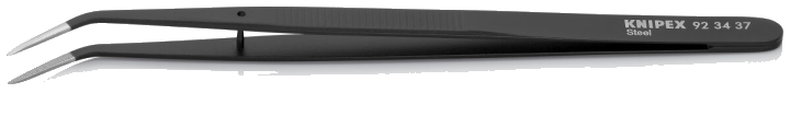 KNIPEX 92 34 37 Universalpinzette 155 mm gewinkelt Spitz aus Stahl schwarz