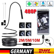 2m/5m/10m USB Endoskop Kamera LED HD Inspektion,Wasserdicht Für PC Android Handy