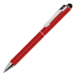 uma® Metall-Touchkugelschreiber Straight, blaue Mine, rot
